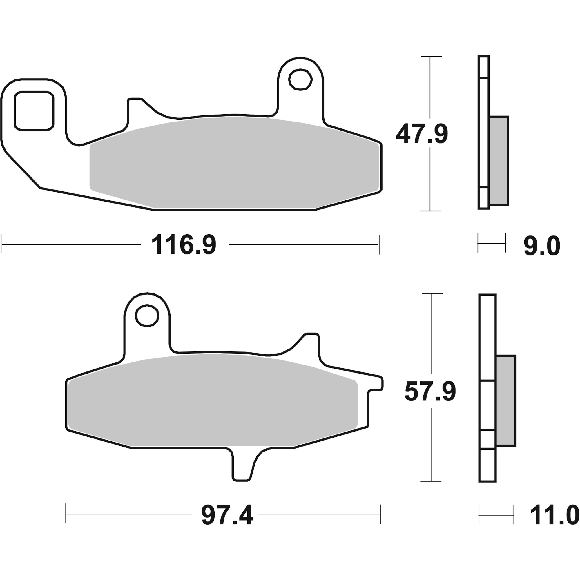 BREMBO Plaquettes de frein moto, Route Métal Fritté 07SU15SA