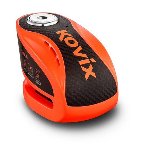 KOVIX KNX10 Alarm, Schijfremslot voor de moto, Fluo Oranje