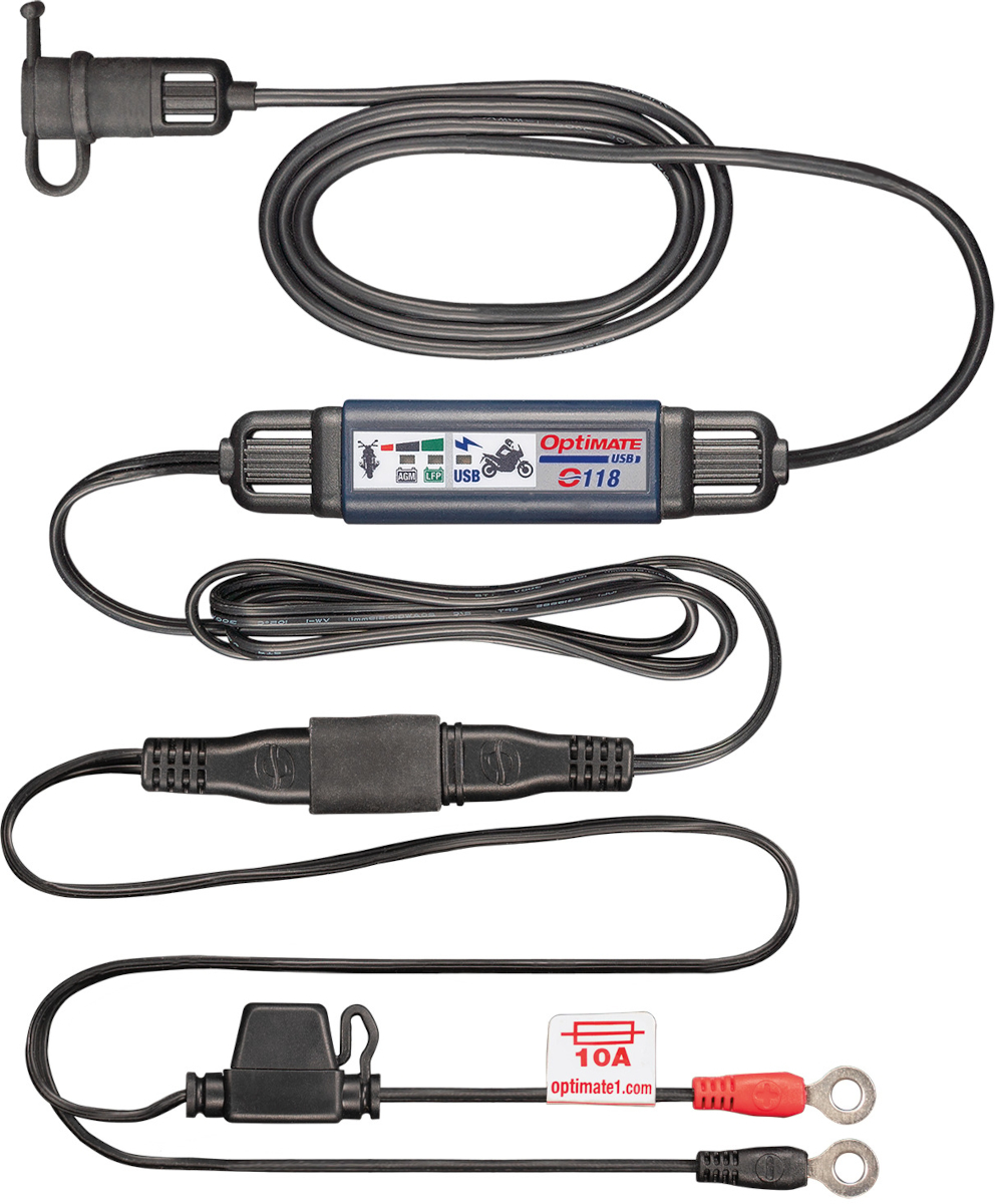 OPTIMATE O-118 USB-C lader met spanningsindicator, Stroomvoorziening voor de moto, 3300mA