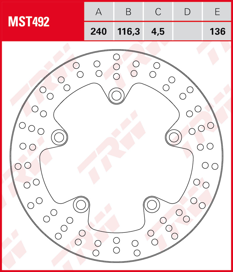TRW Remschijf, remschijven voor de moto, MST492