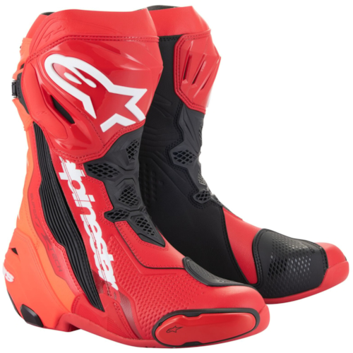 ALPINESTARS Supertech R Boots, Motorcycle sports, Bright Red-Red Fluo