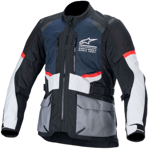 ALPINESTARS Andes Air Drystar Jacket, Textiel motorjas heren, Diep Blauw-Zwart-Ice Grijs