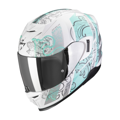 Scorpion Exo 520 Evo Air Fasta Wit-Lichtblauw Integraalhelm - Maat XXS - Helm