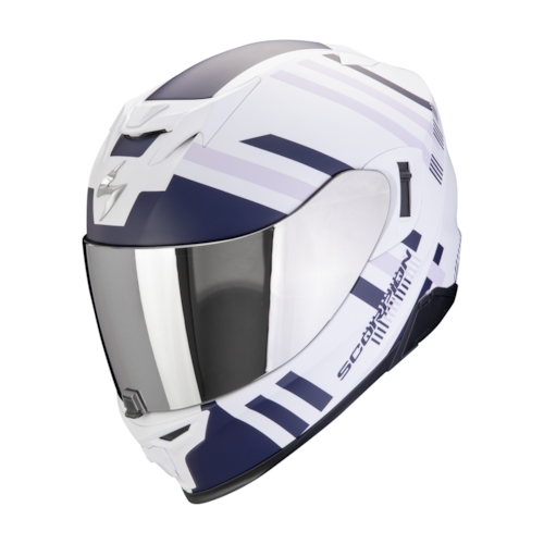 Scorpion EXO-520 Evo Air Banshee Matt Wit-Blauw-Paars Integraalhelm - Maat XXS - Helm