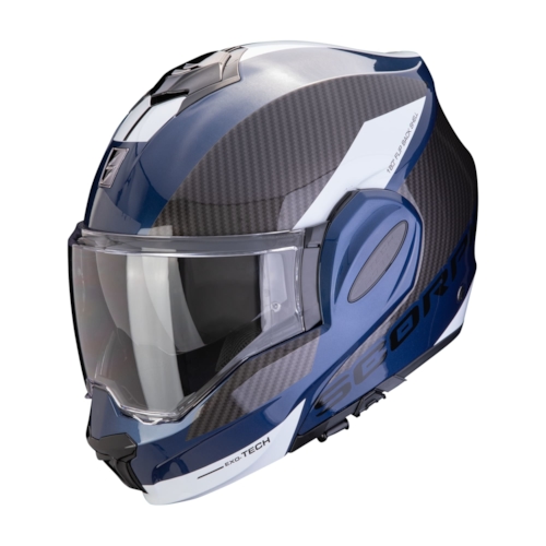 Scorpion Exo-Tech Evo Team Blauw Zwart Wit Systeemhelm - Maat XS - Helm