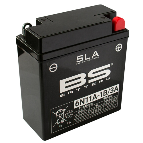 BS BATTERY Batterij gesloten onderhoudsvrij, Batterijen moto & scooter, 6N11A-1B/3A SLA 6V