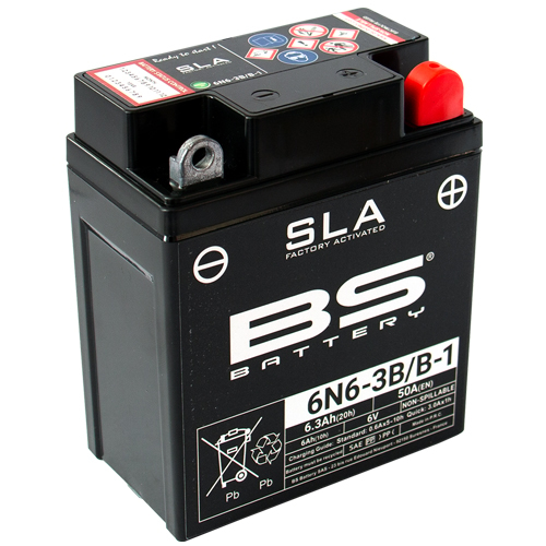 BS BATTERY Batterij gesloten onderhoudsvrij, Batterijen moto & scooter, 6N6-3B/B-1 SLA 6V