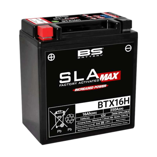 BS BATTERY Batterij gesloten onderhoudsvrij, Batterijen moto & scooter, BTX16H SLA MAX