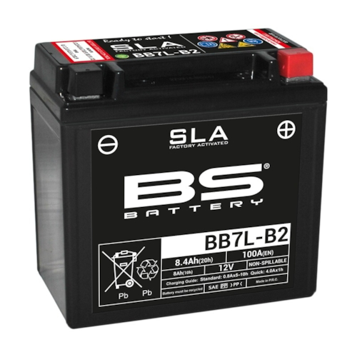 BS BATTERY Batterij gesloten onderhoudsvrij, Batterijen moto & scooter, BB7L-B2 SLA