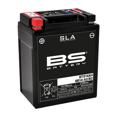 BS BATTERY Batterij gesloten onderhoudsvrij, Batterijen moto & scooter, BB14-A2/B2 / BTX14AH SLA