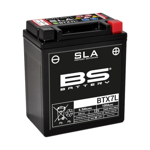 BS BATTERY Batterij gesloten onderhoudsvrij, Batterijen moto & scooter, BTX7L SLA