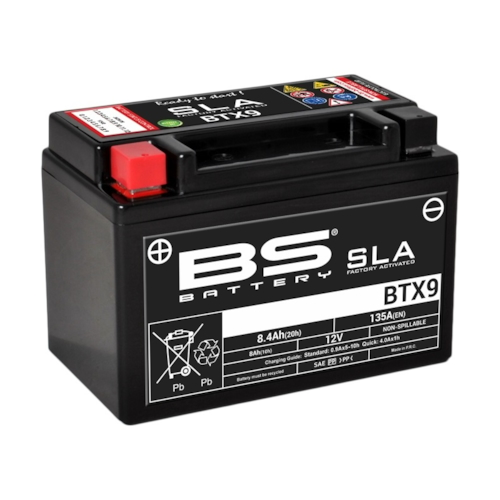 BS BATTERY Batterij gesloten onderhoudsvrij, Batterijen moto & scooter, BTX9 SLA
