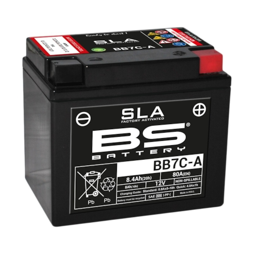 BS BATTERY Batterij gesloten onderhoudsvrij, Batterijen moto & scooter, BB7C-A SLA