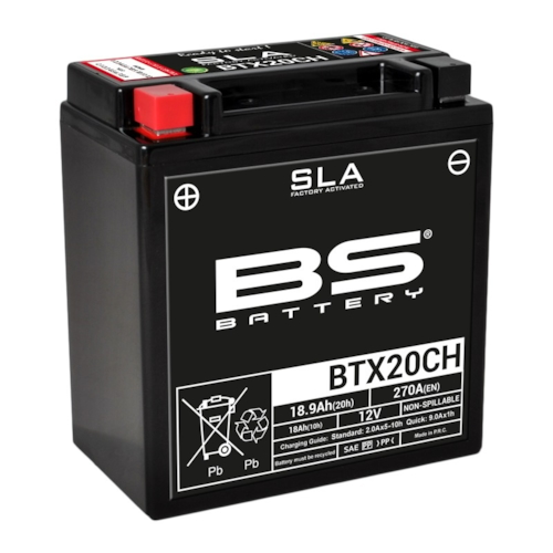 BS BATTERY Batterij gesloten onderhoudsvrij, Batterijen moto & scooter, BTX20CH SLA