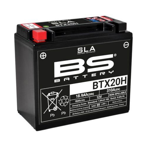 BS BATTERY Batterij gesloten onderhoudsvrij, Batterijen moto & scooter, BTX20H SLA