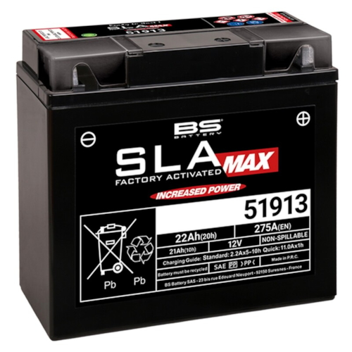 BS BATTERY Batterij gesloten onderhoudsvrij, Batterijen moto & scooter, 51913 SLA MAX