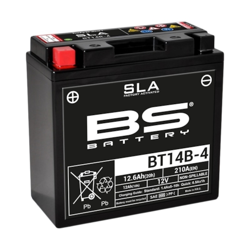BS BATTERY Batterij gesloten onderhoudsvrij, Batterijen moto & scooter, BT14B-4 SLA