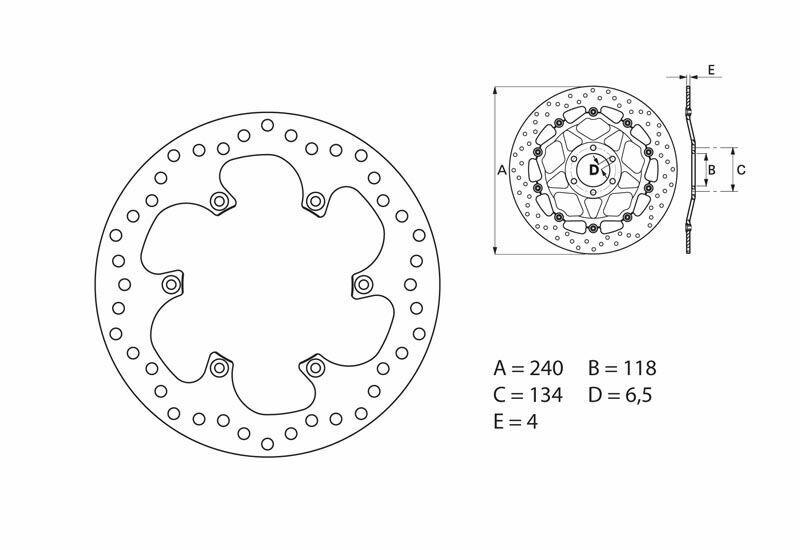 BREMBO Serie Oro remschijf, remschijven voor de moto, vast 68B40784