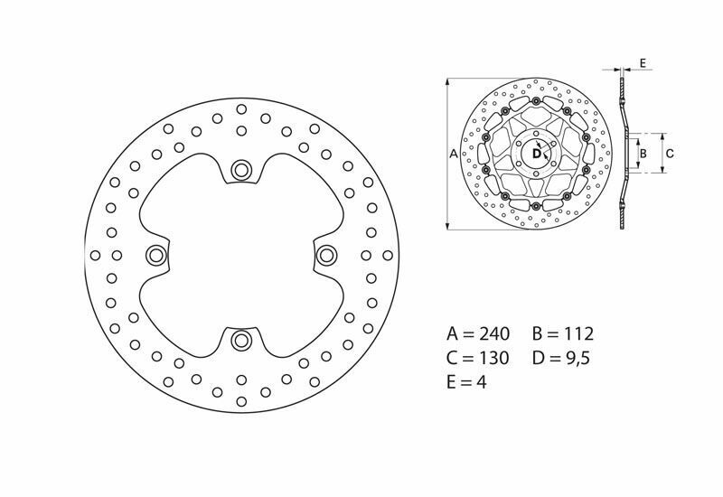 BREMBO Serie Oro remschijf, remschijven voor de moto, vast 68B40789