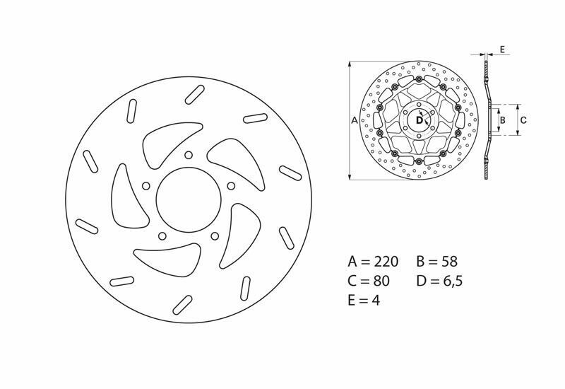 BREMBO Serie Oro remschijf, remschijven voor de moto, vast 68B40730
