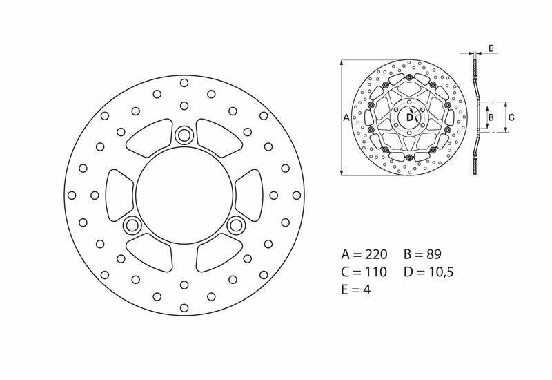 BREMBO Serie Oro remschijf, remschijven voor de moto, vast 68B40729