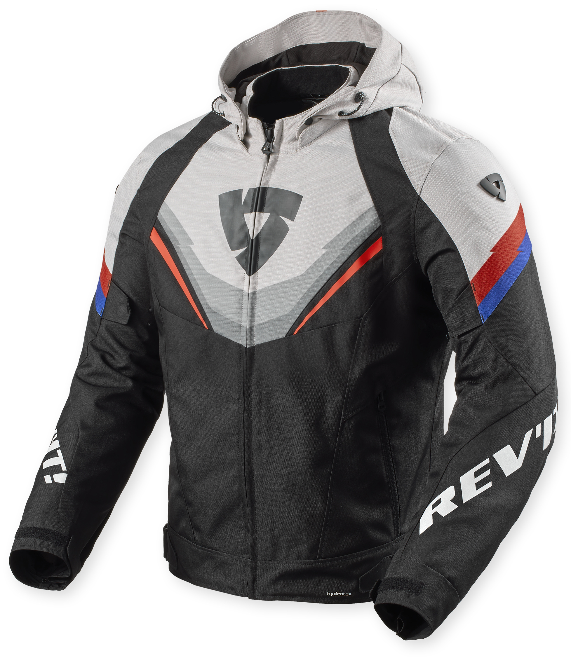 REV'IT! Quantum 3 H2O Jacket, Textiel motorjas heren, Zwart Lichtgrijs