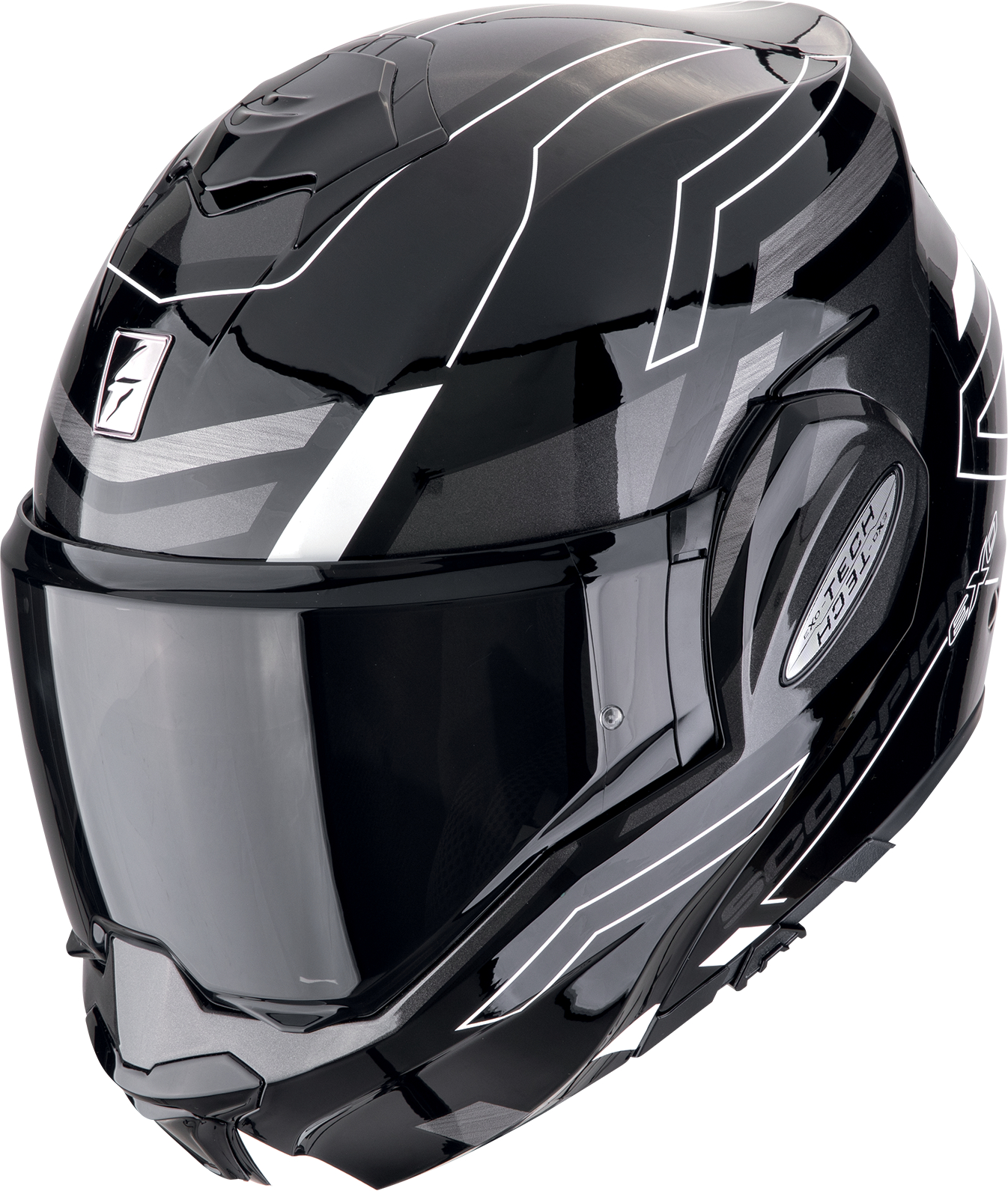 SCORPION EXO-Tech Evo Conquer, Systeemhelm, Zwart-Wit