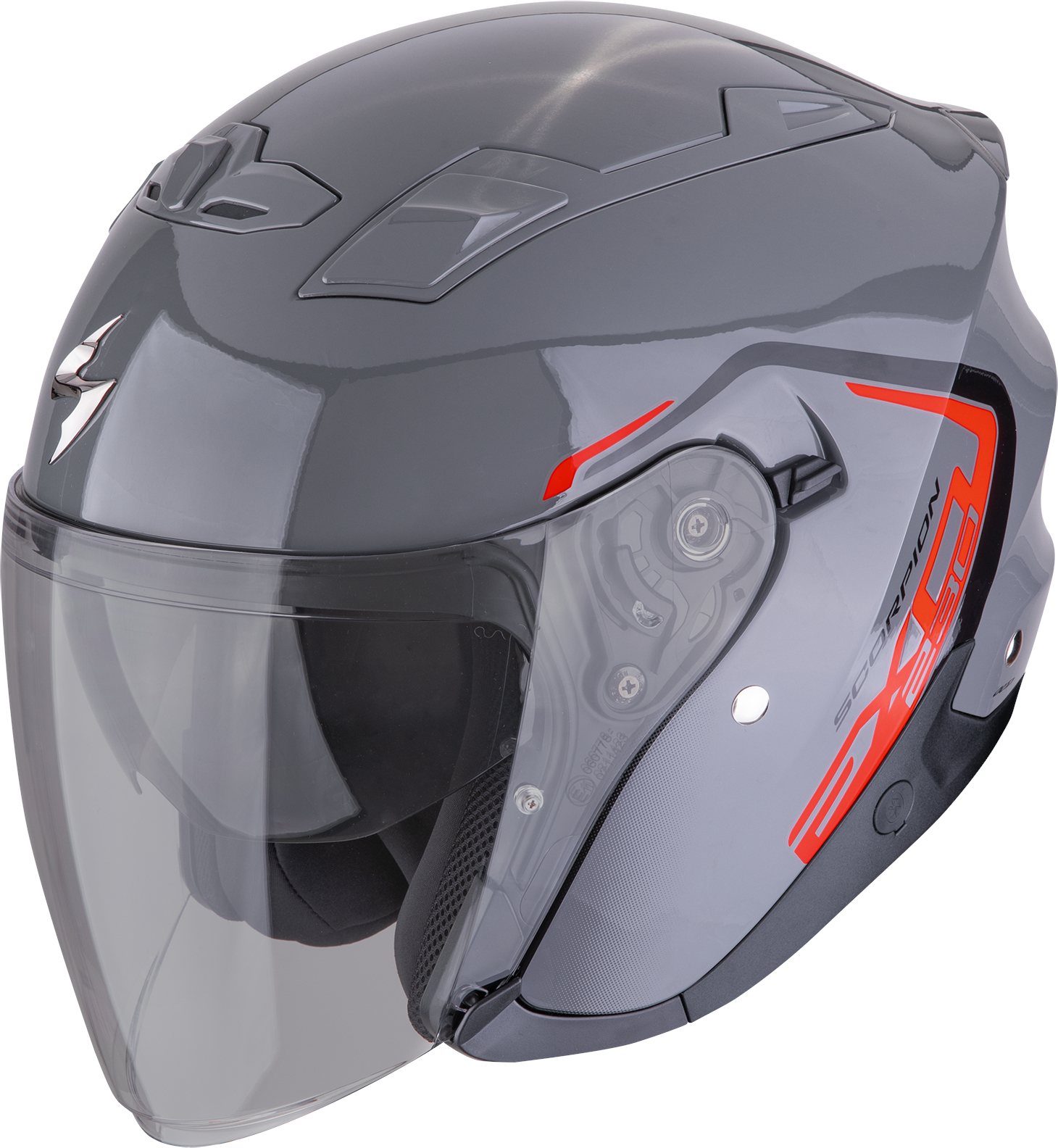 SCORPION EXO-230 Cit-e, Jethelm of scooter helm, Grijs-Rood