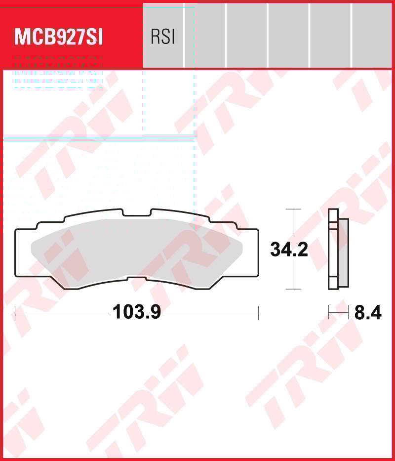 TRW Remblokken, en remschoenen voor de moto, MCB927RSI Sinter offroad TRW Remblokken, en remschoenen voor de moto, MCB927RSI Sinter offroad