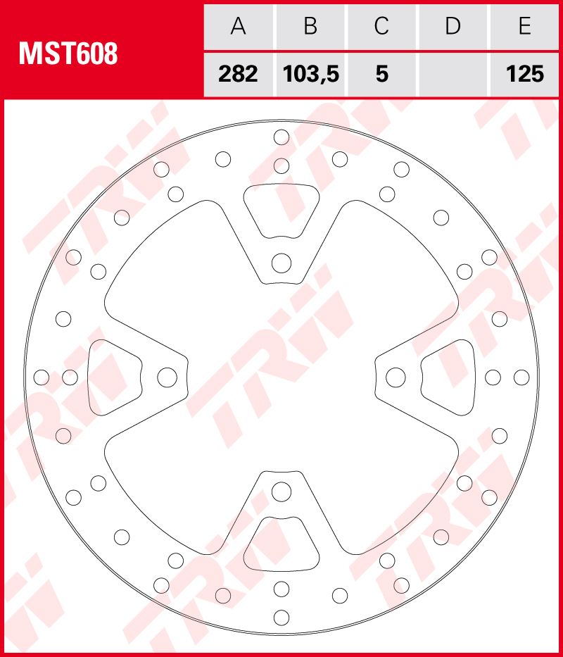 TRW Remschijf, remschijven voor de moto, MST608 TRW Remschijf, remschijven voor de moto, MST608