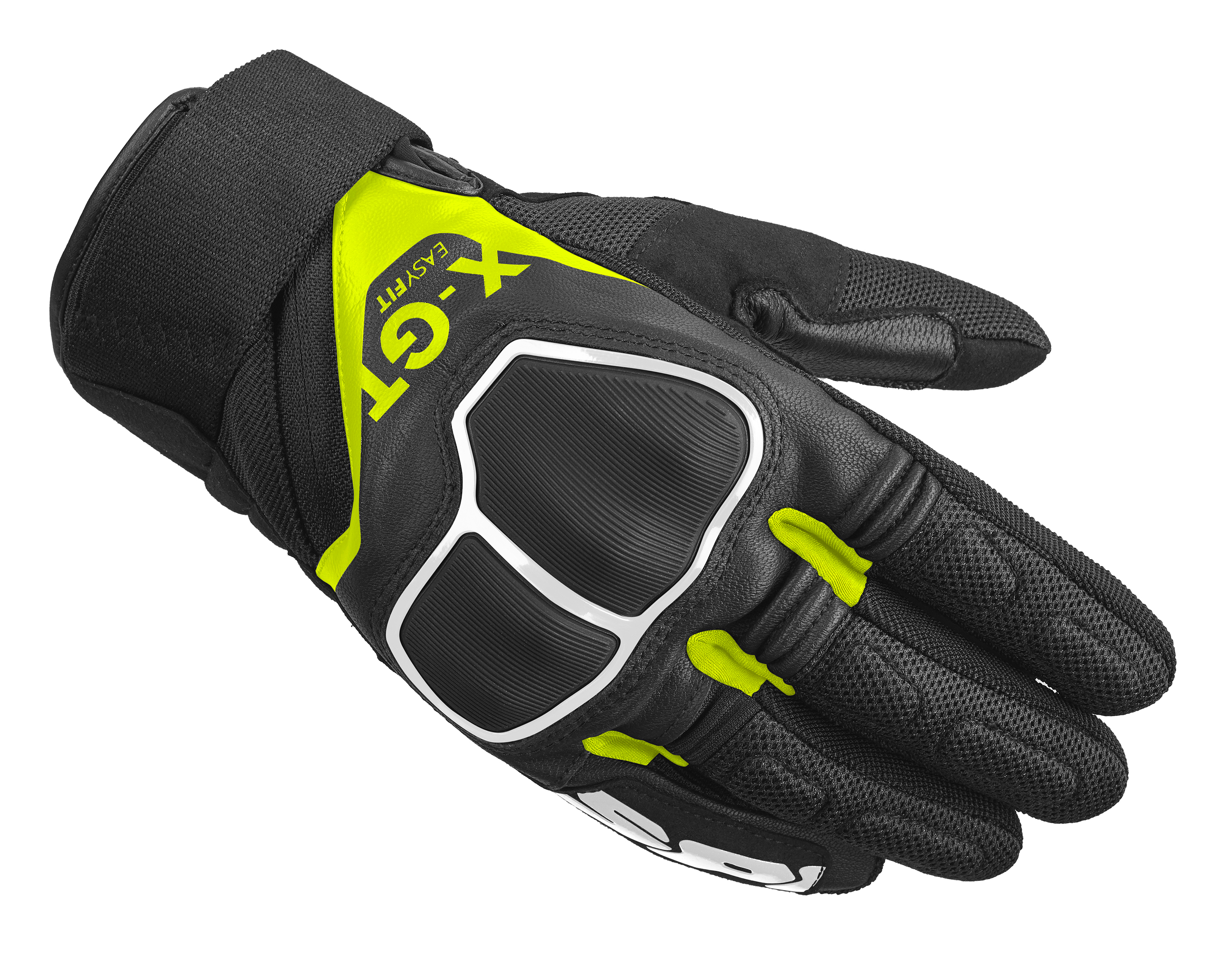 SPIDI X-GT, Motorhandschoenen zomer, Zwart-Fluo geel