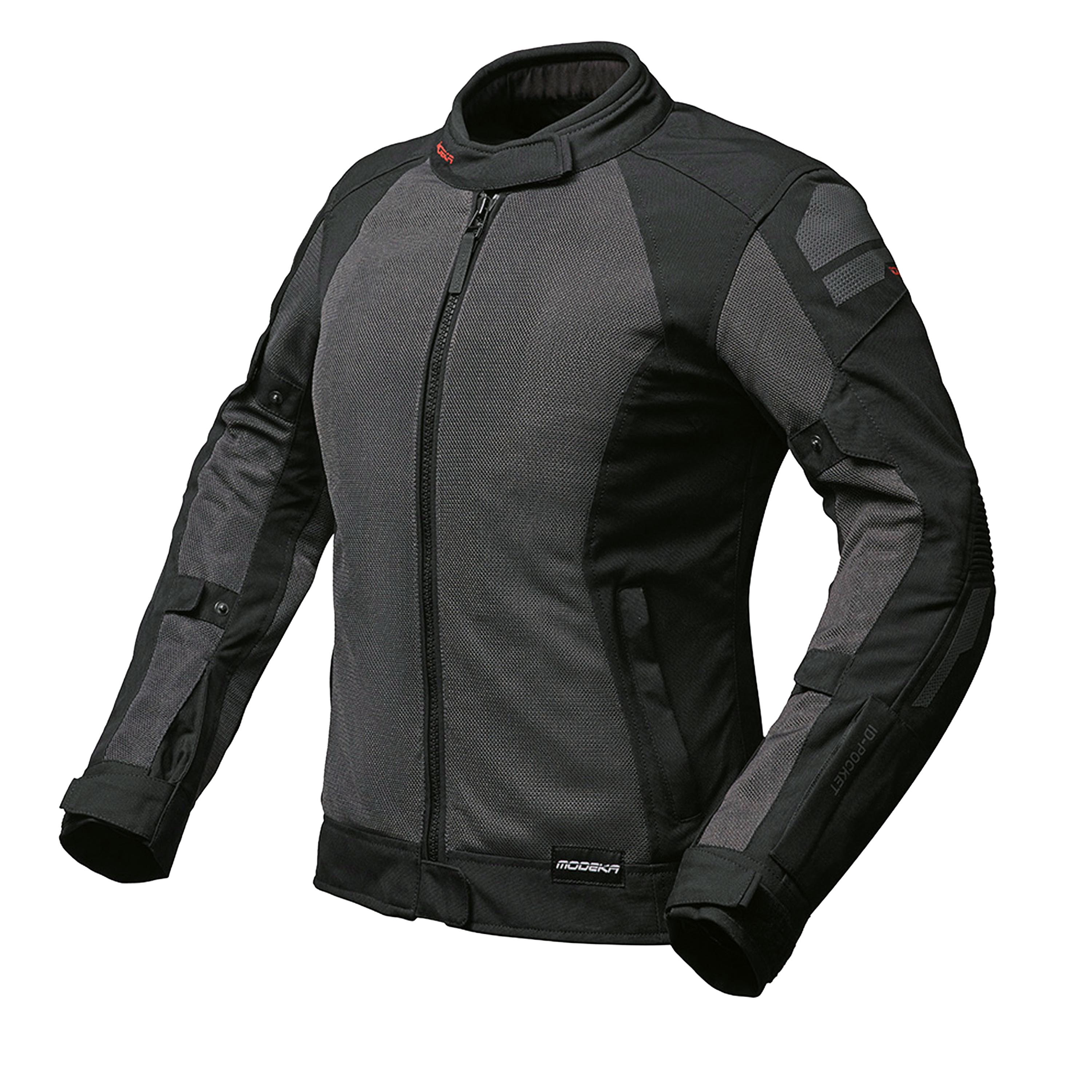 MODEKA Khao Air II Lady Jacket, Doorwaai motorjas dames, Donker Grijs-Zwart