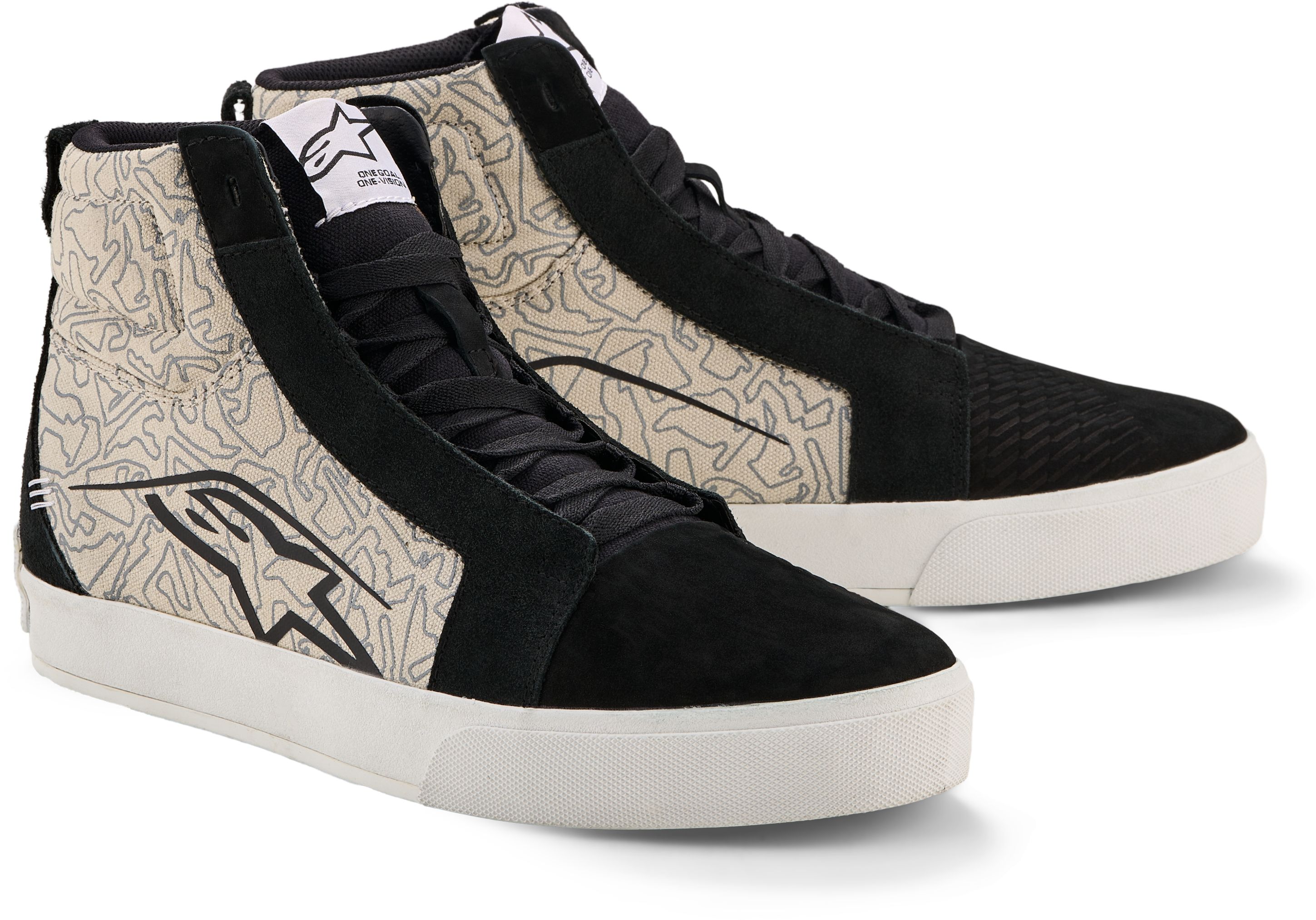 ALPINESTARS Ride-63 Canvas Shoes, Men's motorcycle, Black-Cool Grey-White