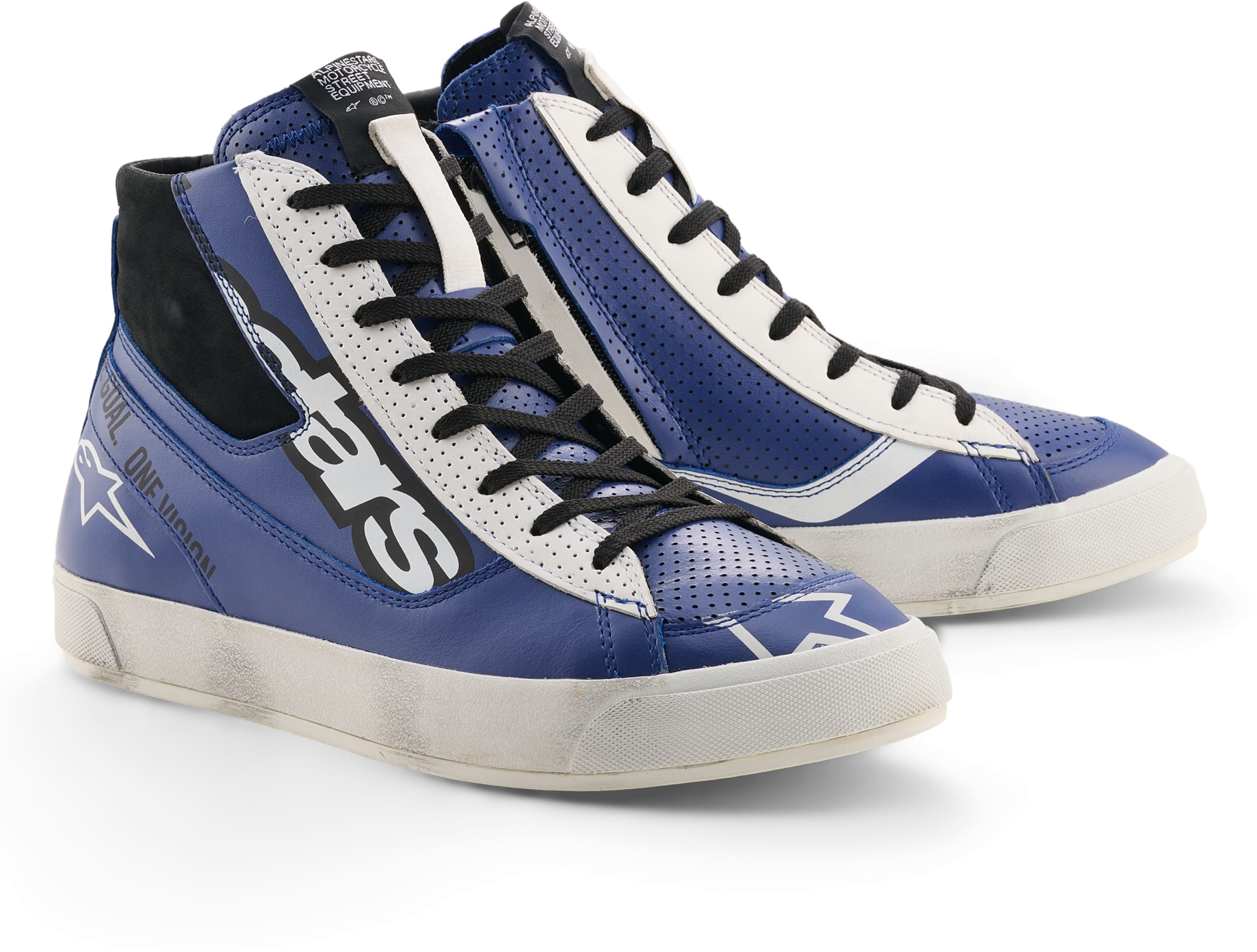 ALPINESTARS Stated Flair Shoes, Men's motorcycle, Bright Blue-White-Black