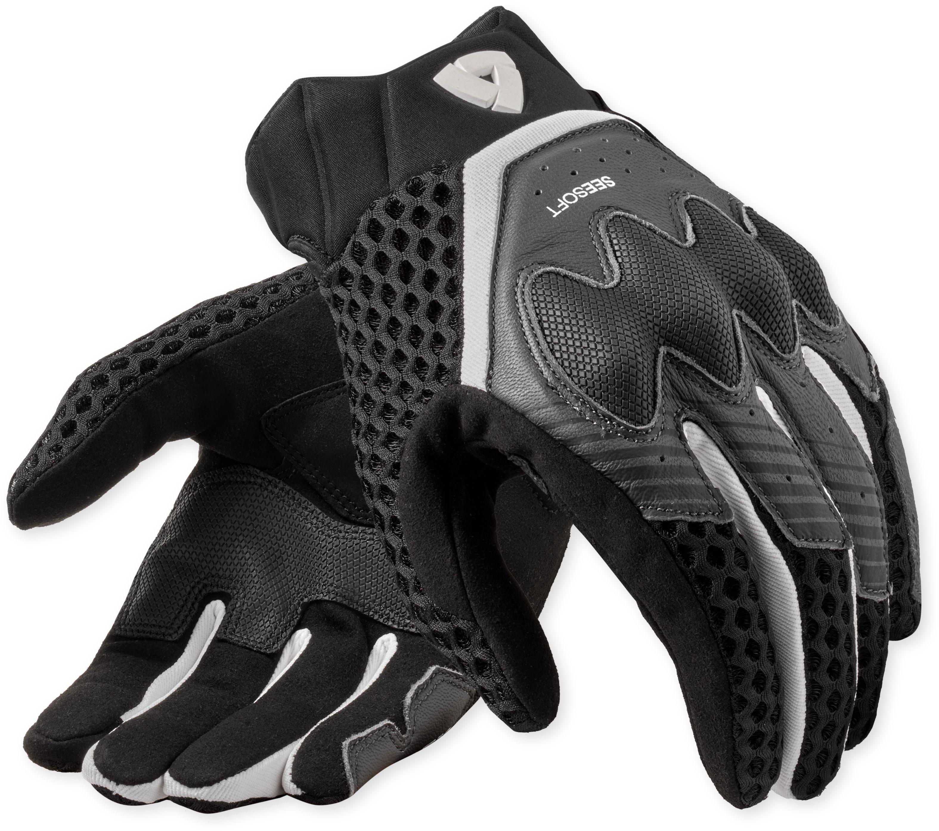 REV'IT! Veloz, Motorhandschoenen zomer heren, Zwart Wit