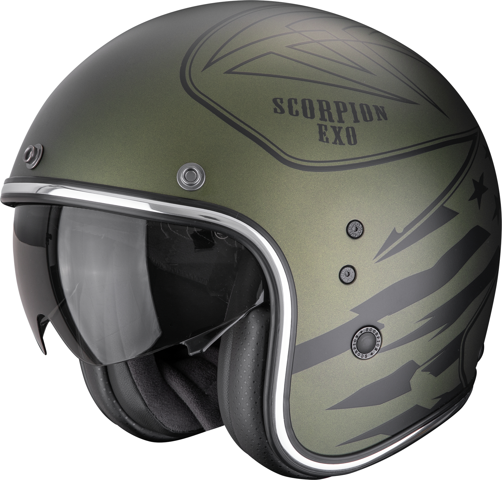 SCORPION Belfast Evo Dawg, Jethelm of scooter helm, Mat Groen