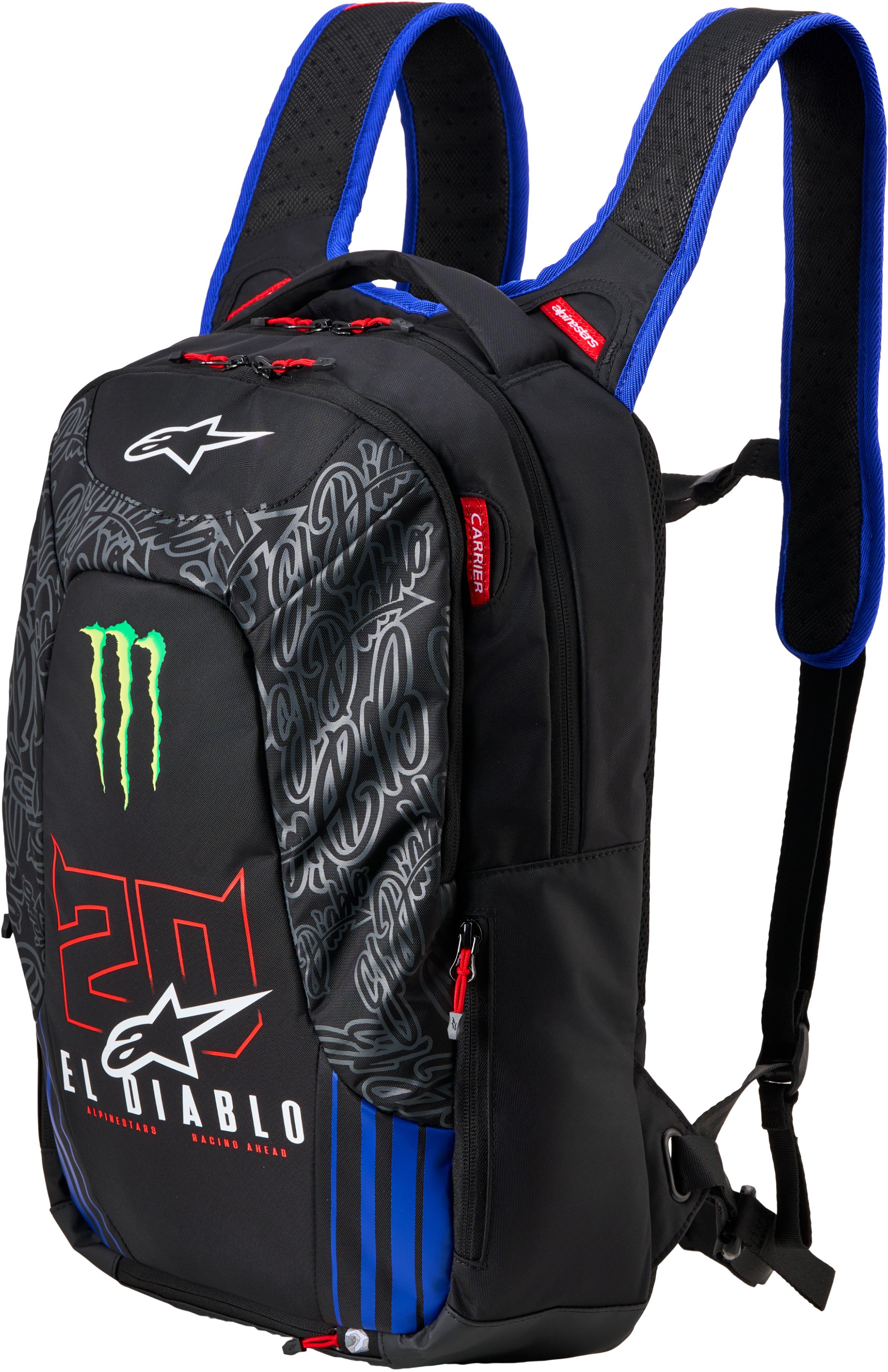 ALPINESTARS City Hunter V2, Motorrugzak, FQ20 Monster Zwart-Rood Fluo-Blauw-Groen