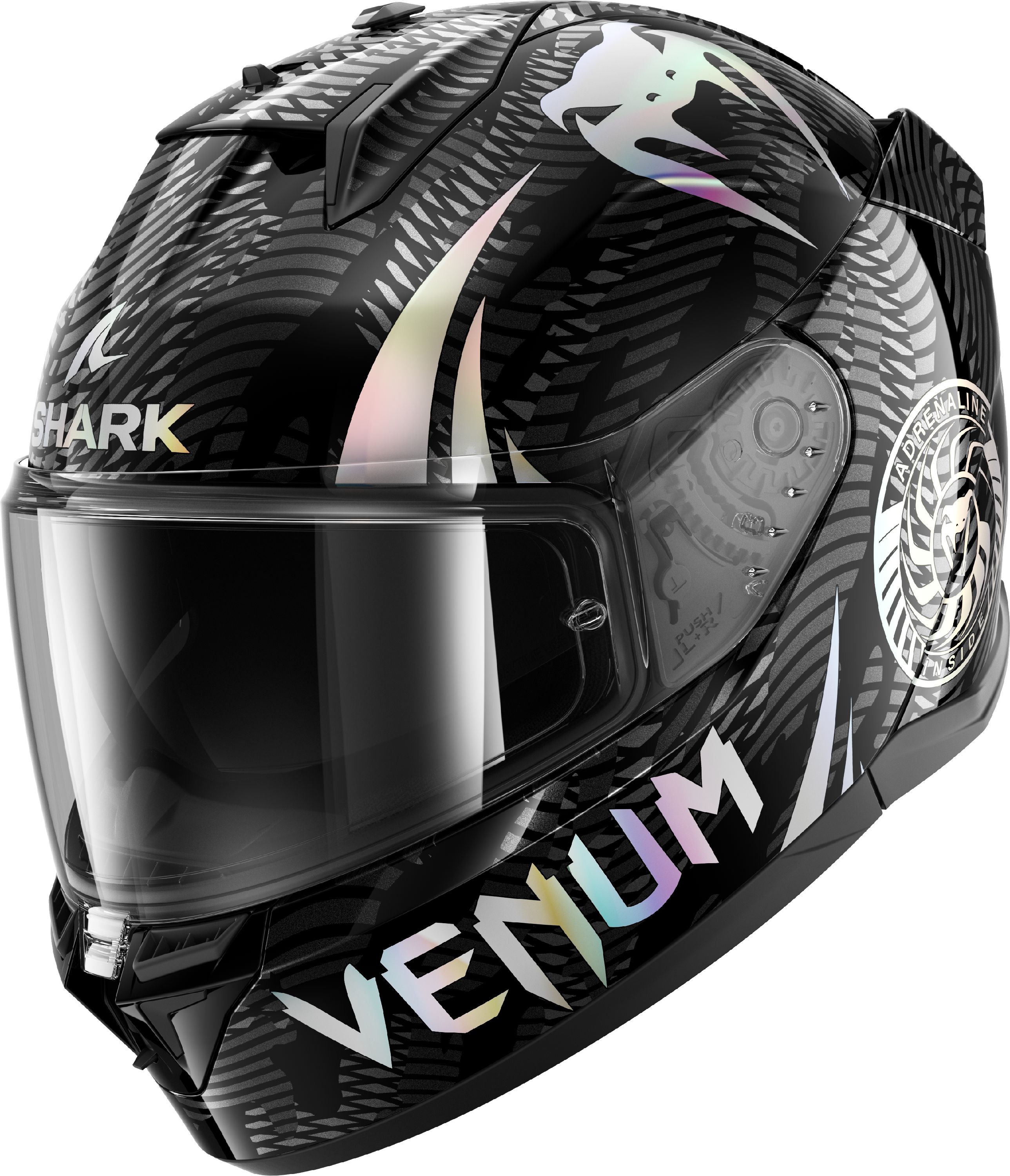 SHARK D-Skwal 3 Venum, Integraalhelm, Zwart-Chroom-Antraciet KUA