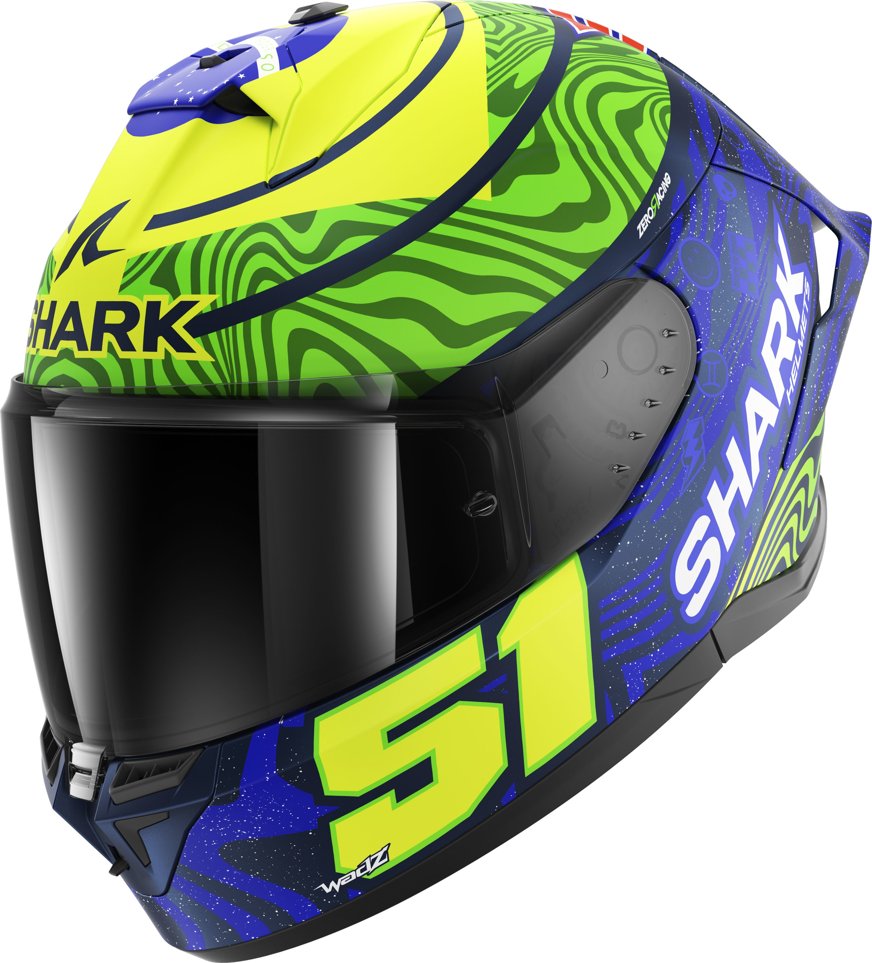 SHARK Skwal Cup Replica Granado, Full-face helmet, Matt Blue-Green-Yellow