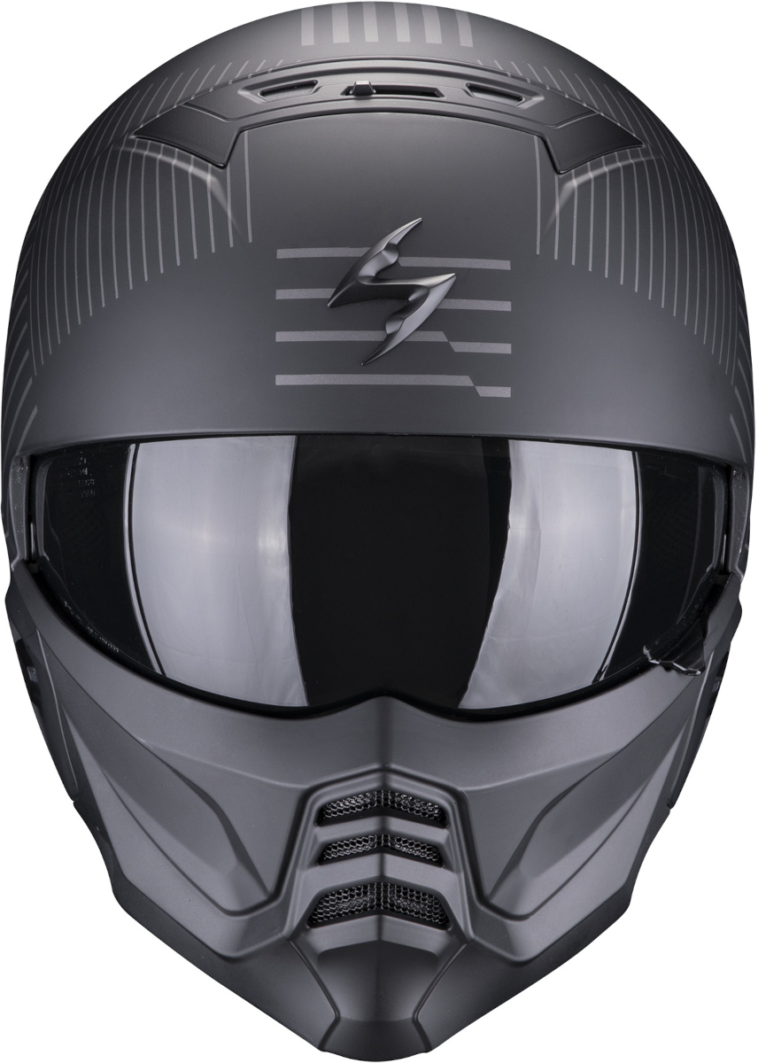 SCORPION EXO-Combat II Miles Matt Black-Silver - Jet helmet