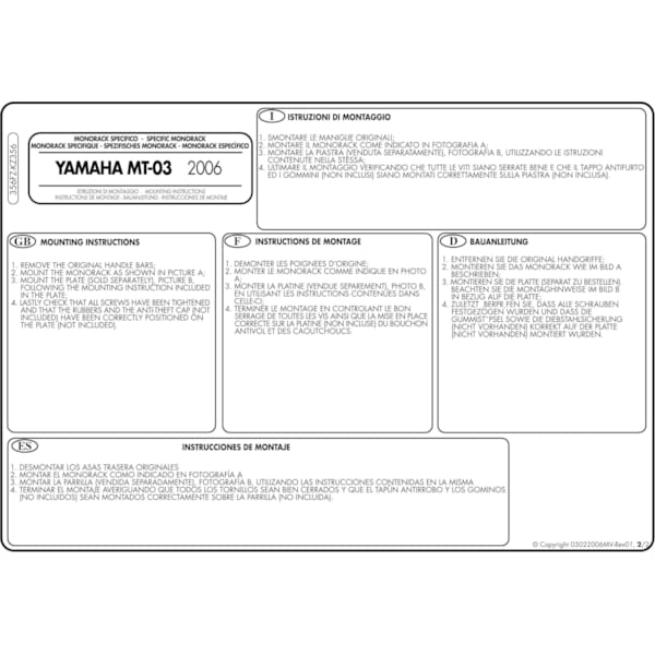Montage instructies 356FZ -2