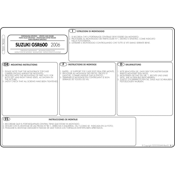 Montage instructies T255 -2