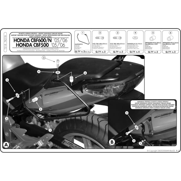 Instructions de montage T218 -1