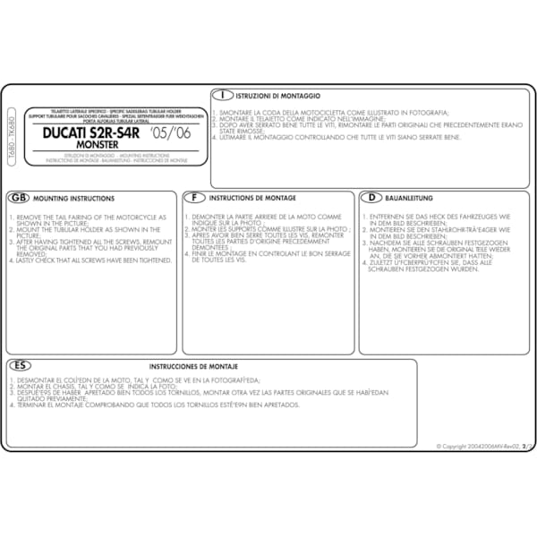 Montage instructies T680 -2