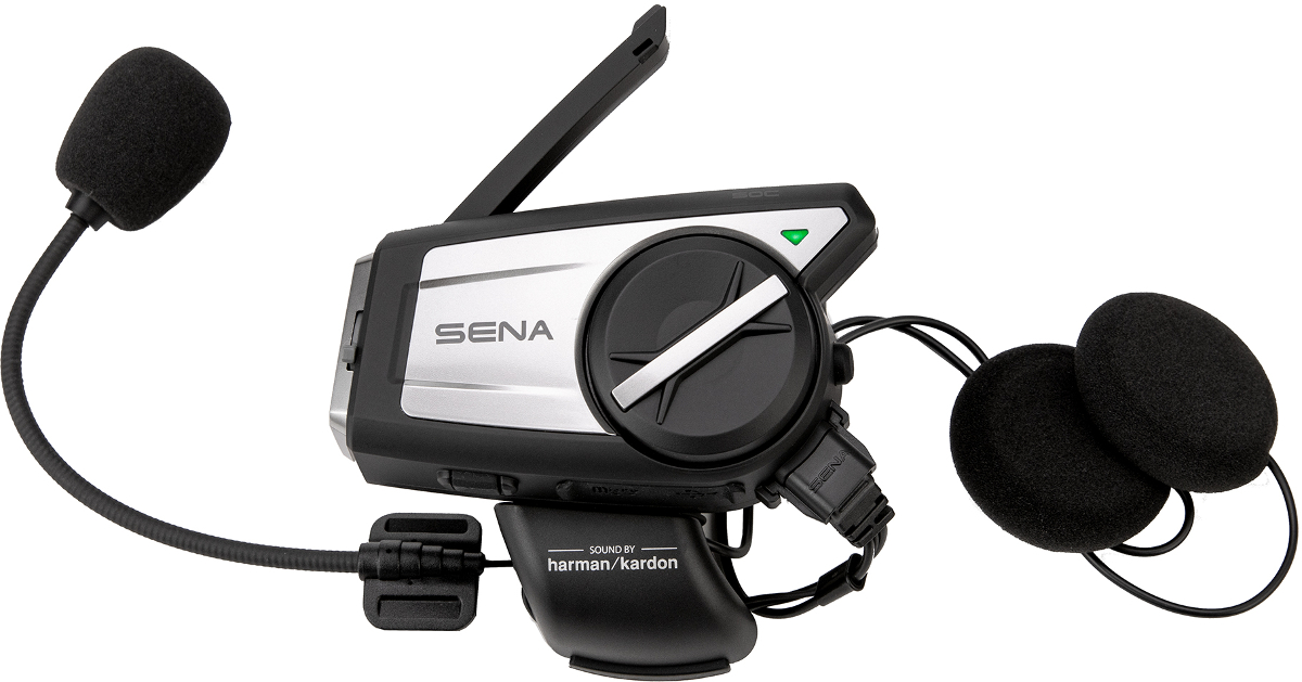 Sena 50C Motorcycle Communication & 4K Camera System & SENA 50C Universal  Clamp Kit with SOUND BY Harman Kardon Speakers and Mic (50C-A0311), Black