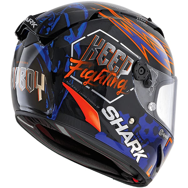 2019 motorcycle helmets shark SKWAL CUP REPLICA ZARCO FRENCH GP Blue Chrome Red 2 air inlet/ 2 air extractors with position ON/OFF switch The Shark AERON GP is