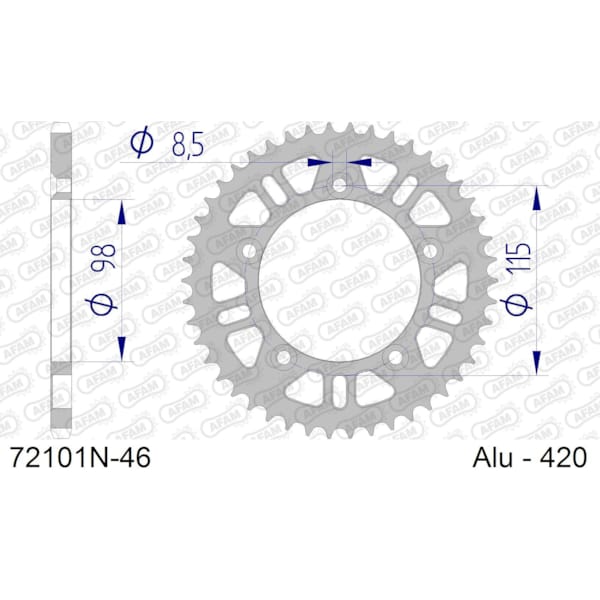 Afb. achtertandwiel