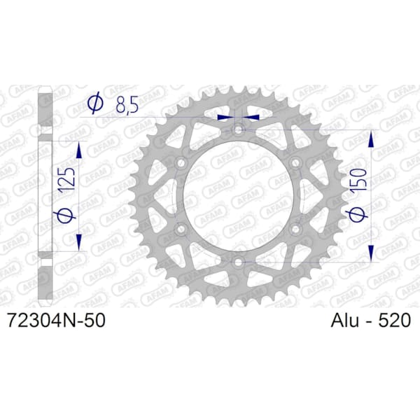 Afb. achtertandwiel