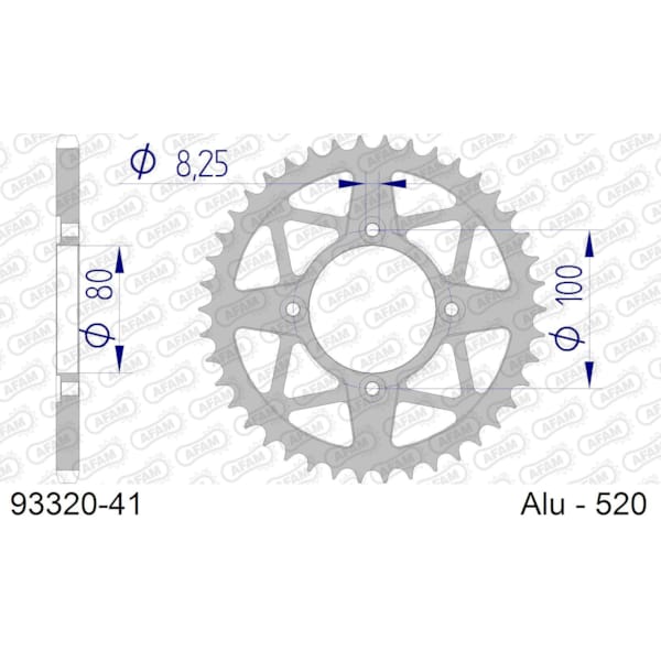 Afb. achtertandwiel
